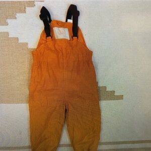 Kids Orange Overalls with Adjustable Straps